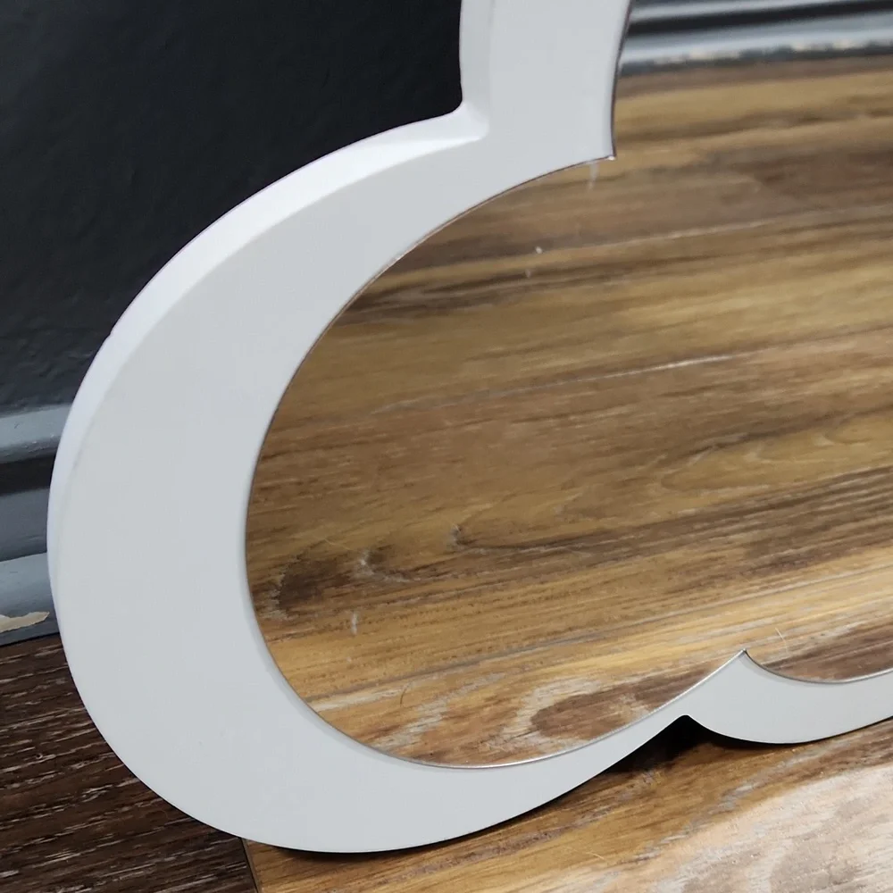 White Wood Cloud Mirror